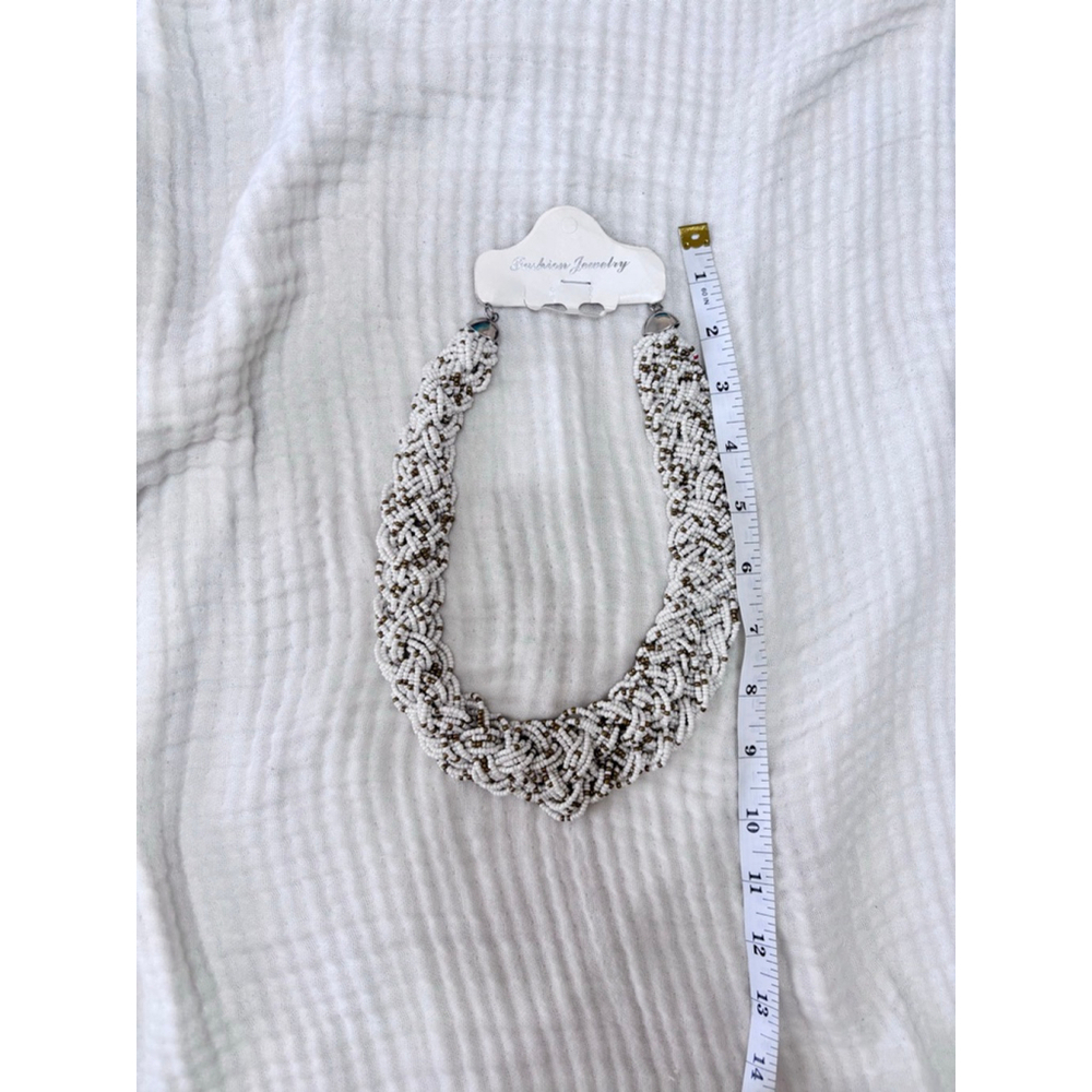 Women's Unbranded Necklaces One Size White Gold Blue Gray Beaded Set - Picture 3 of 7